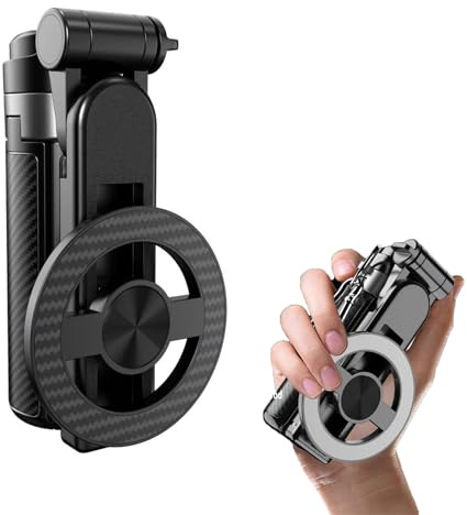 TOWEBOORY Perche Selfie Magnétique Trépied, 4-in-1 Multifunctional 360° Rotation Magnetic Selfie Stick, Trépied Voyage Rétractable, avec Télécommande, pour Photographie, Vidéo