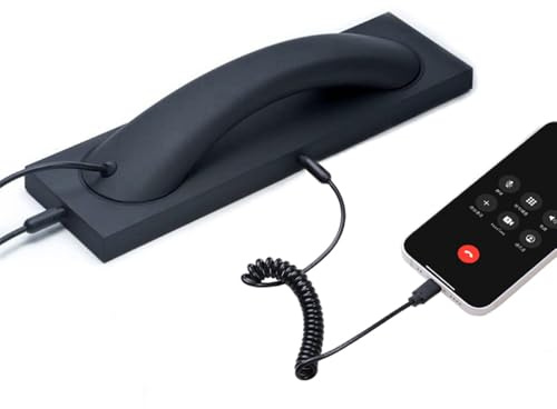 ENJOY-UNIQUE Retro Telefon Hörer Empfänger Kopfhörer USB-C Stecker für Handy, Tablet, Laptop, Headset mit Antwort-Taste und bequemem Anruf, tolles Geschenk für Eltern