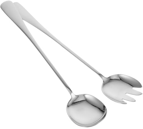 AUTSUPPL Cuillères de Service INOX Grandes avec Fourchette Ustensiles Buffet Multifonctions Acier Manche Ergonomique Antidérapant pour Cuisine et Restauration