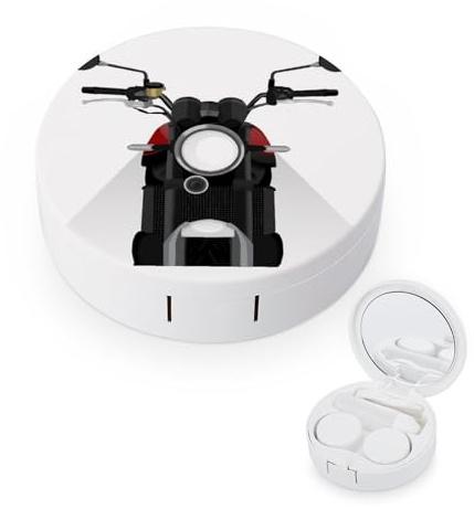 fkgvwo Contact Lens Case Black Motorbike Contact Lens Box Travel Kit Portable for Travel & Home