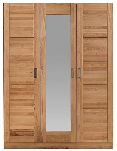 moebel-store24 Kleiderschrank PIA 3 Türig Kernbuche teilmassiv