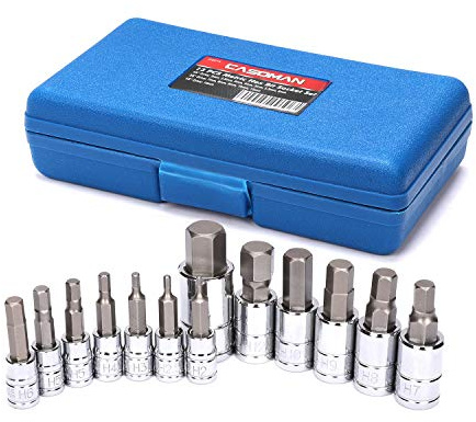 CASOMAN Hex Bit Socket Set, 13PCS Metric 2mm-14mm, Alan Key Set, Cr-V&S2