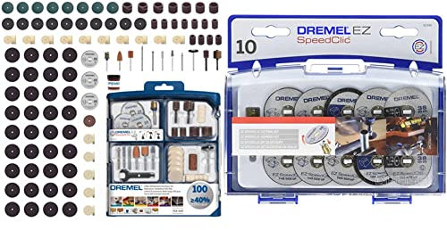 Dremel SC723 EZ SpeedClic Kit - Coffret de 100 Accessoires pour Outil Multifonction Rotatif & Kit d'Accessoires Dremel SC690 EZ SpeedClic - Coffret de Meules à Tronçonner