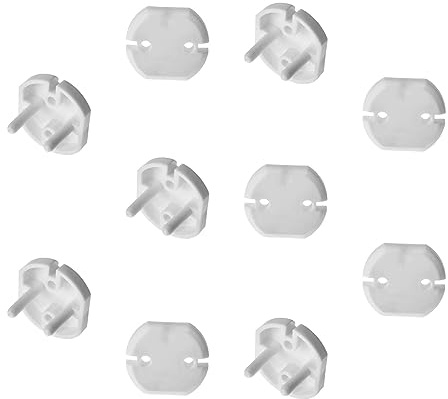 Fielect Outlet Plugs Covers Childproof EU Plug Protectors Electric Socket Cover Electrical Protector 2-Hole White 10Pcs