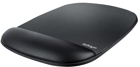 StarTech Ergonomisches Mauspad mit Gelkissen, 17x18x2cm (B-Ergo-Mouse-PAD) | Handgelenkauflage, Gepolstert, Rutschfeste PU-Basis, Ergonomischer Arbeitsplatz, Beidhändig, Schwarz