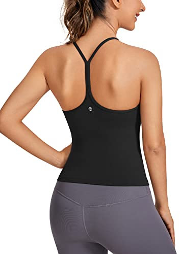 CRZ YOGA Butterluxe Y Back Tank Tops Black Medium