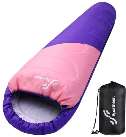 Sportneer Schlafsack Sommer Mumienschlafsack 950g - Kleines Packmaß Leicht Schlafsack Outdoor Sommerschlafsack für Herren Damen Erwachsene