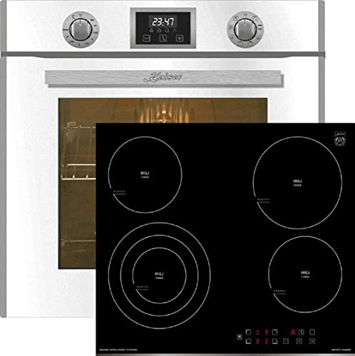 Kaiser Set four EH 6326 W+KCT 6703 F, Four électrique à encastrer, 79L, 10 fonctions+plaque de cuisson vitrocéramique noire, verre noir sans cadre, Hi-light