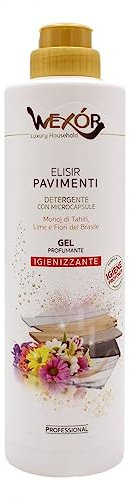WEXOR ELISIR Pavimenti DETERGENTE con MICROCAPSULE MONOJ di Tahiti, Lime E Fiori del Brasile 750 ML