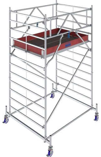 Krause 781024 - Ponteggio in alluminio, telaio mobile, altezza di lavoro (max): 4,40 m, argento, 140 kg