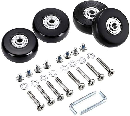 4 Stück (40 x 18 mm) Ersatzrollen für Koffer, Gummirollen, Ersatzrollen, für Samsonite Rollen, Kugellager Koffer, Ersatzteile, Reparatursatz
