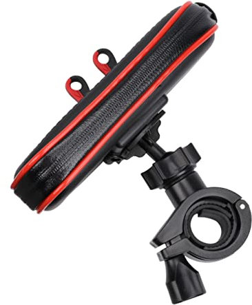 WHAMVOX wasserdichte Fahrrad Handyhalterung Mit Ständer Mittlere Praktische Schnell Montierbare Handytasche Für Fahrradlenker Schwarze Schutzhülle Für Mobiltelefone
