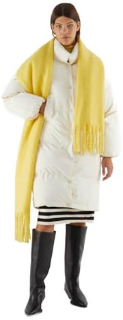 Compania Fantastica Langer Strickschal mit Fransen, gelb, One size