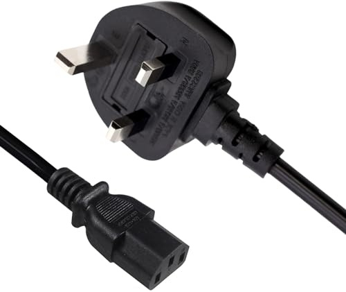 AJP 1 Metre UK Power Cable IEC C13 to BS1363 Kettle Lead Power Cord for PC, Printers, Scanners, LED LCD Smart TV, Electric Kettles, Rice Cookers, HP Printer PlayStation Pro PS4 Gaming Computer Monitor