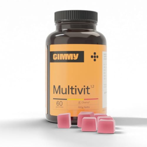 GIMMY Gummies Multivit – Nahrungsergänzungsmittel mit Vitamin A, B, C, D, E und Zink für die tägliche Unterstützung – vegan, zuckerfrei und glutenfrei (60 Stück)