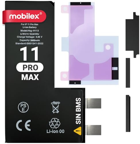 MOBILEX® Batterie sans BMS pour iPhone 11 Pro MAX | 3969mAh - Capacité d'origine | Cellule interne de rechange | OEM | Sans câble Flex
