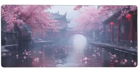 Gaming Mauspad, Traum Mousepad XXL 600x400x3mm Mousepad Gaming Häuser, Schreibtischunterlage Mit Kantenschutz, Wasserabweisend Maus Pad Gaming Zubehör Verbessert Präzision und Geschwindigkei-z981