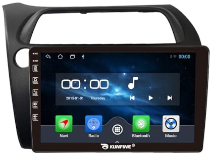 Car CarPlay Android Auto Navigation Stéréo GPS Radio Caméra arrière Display 9 IPS Touchscreen Headunit Tablet Pad Lecteur multimédia pour Honda Civic 2006-2011 LHD, Quad Core 2G+64G