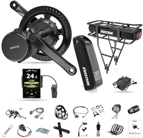 BAFANG BBS01B BBS02B BBS-HD Conversion Velo Electrique avec Batterie Opt | 36V 48V CAN Protocole Moteur Kit, pour Vélos de Montagne, Kit DIY de Vélo Electrique avec Optionnel Ecran