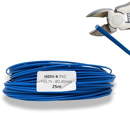 HALOTEC Cavo Unipolare Flessibile (H05V-K 1x0,75 mm² Blu)
