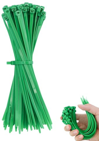 Juego de 60 bridas de nailon para gestión de cables, 5 x 200 mm, resistencia a la tracción, autobloqueo, para gestión de cables, jardín, casa y talleres (verde musgo)