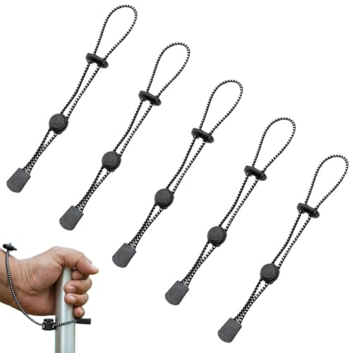 XENQITO Lot de 5 Boucles de Corde pour Sac à Dos, Sac à Dos, Support de Canne de Marche, Attache de Bâton de Marche,Corde de Fixation, Corde Réglable, Boucle pour l'alpinisme, le Camping, la Randonnée