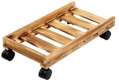 Support CPU Support de PC Mobile en Bois avec roulettes, Support de boîtier à Dissipation Thermique, Plateau de Tour, Support de processeur de Bureau avec roulettes Support Tour PC(Bruin)