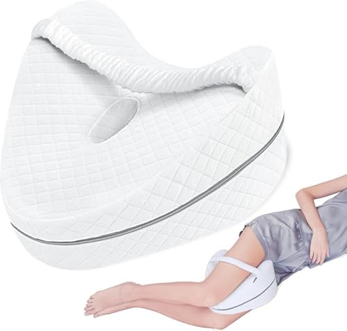 Générique Coussin Orthopédique pour Genoux, 24,5 x 24,5 x 14,5 cm, Mousse à Mémoire de Forme, Ergonomique pour Jambes, Coussin Entre Jambes pour Dormir, Coussins relève-Jambe (Blanc)