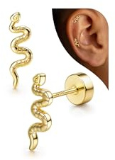 Adramata 925 silver örhängen dam allergivänliga CZ örhängen piercing öra brosk helix piercing tragus örhängen dam silver/guld