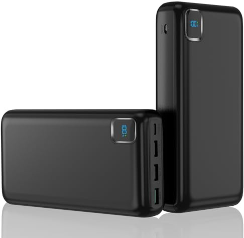 PowerBank 50000 mAh grande capacità – Ricarica rapida batteria esterna, USB C 4 uscite e 2 ingressi LED Display Power Bank, compatibile con iPhone Tablet Android ecc