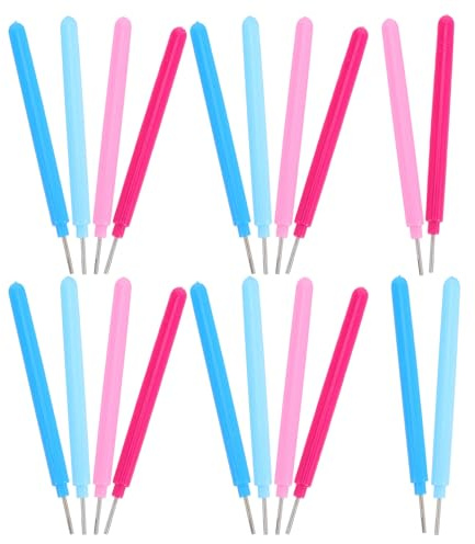 JOINPAYA Juego de 20 Herramientas para Quilling de Papel Bolígrafo Aguja Rizadora y Bolígrafo Ranurado Colores Azul Rosa Fucsia y Rosa Claro Accesorios para Manualidades y Flores de