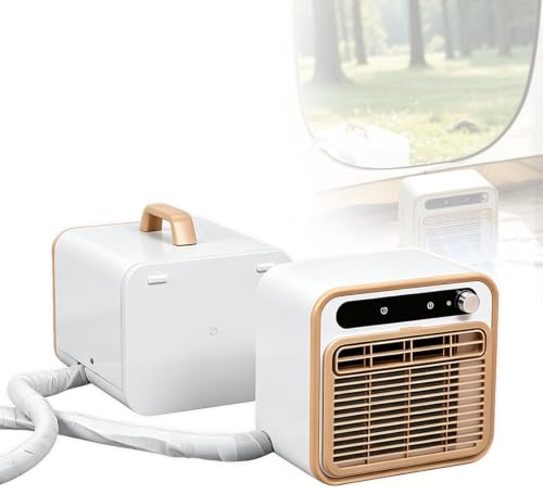 Aire acondicionado split portátil de alta potencia de 5000 BTU, refrigeración silenciosa de 40 dB, aire acondicionado móvil WiFi inteligente for autocaravanas y estudios, flujo de aire de 130 m³/h