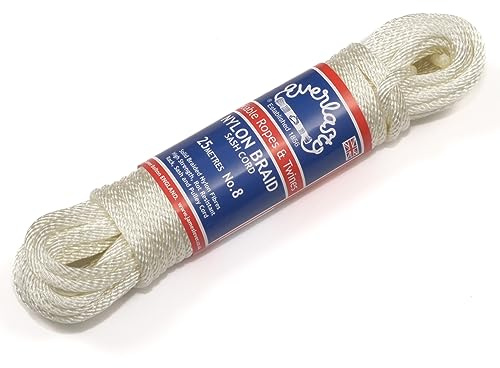 Everlasto flätad syntetisk nylon skärp remskiva linje rep nr.8 (6,5 mm) x 10 m