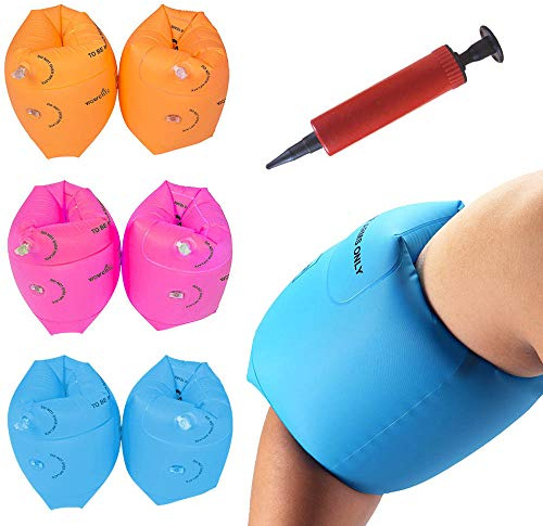 MIGCDE 6 Pack Kids & Adult Swimming Arm Float Rings, PVC Inflatable Swim Arm Bands Sleeves