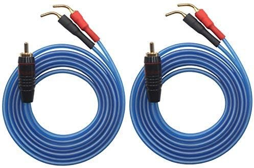 KK Cable V1-W2 18 Gauge OFC Speaker Wire Pair with RCA Male (White & Red) to 2 Pair Pin (4Pin) Plugs, V1-W2 (0.75M(2.4ft))