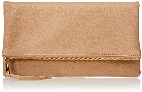 The Drop Southampton Zipper Foldover Clutch, Taupe