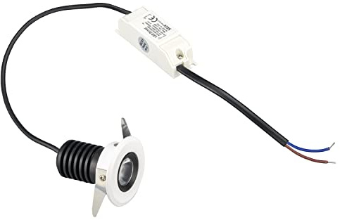 Popp® Mini Spot LED 3W 4000K 200Lm Direccionable empotrable Ø38mm COB IP20 Aluminio Blanco (Pack 6 unidad, 4000K)
