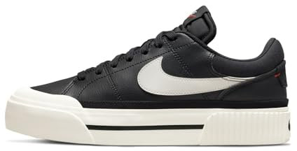 Nike Femme Court Legacy Lift Women's Shoes, Black/Sail-White-Team Orange, 39 EU