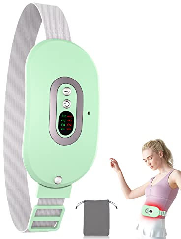 Perioden Wärmepads mit 3 Vibrationsmodi-OVIFM Elektrisches Unterleib Wärmegürtel,Heating Pad for Period Cramps Menstruationsschmerzen und krämpfe zu lindern Grün