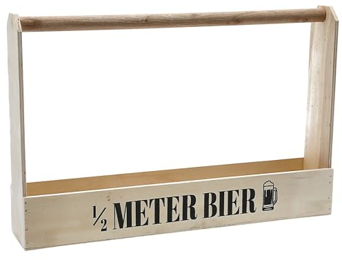 Cepewa Bierflaschenträger 1/2 Meter Bier | Sperrholz 49,5x32,5x8cm | Flaschenträger für 7 Flaschen Bierliebhaber