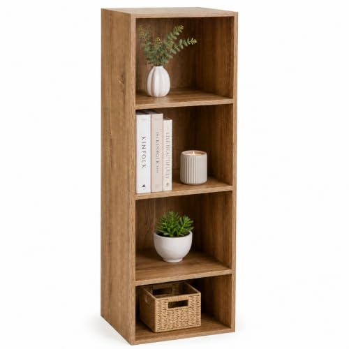 spot on dealz® 4 Cube Storage Unit Bookcase Wooden Storage Cabinets Book Shelf Shelves Bookcases and Shelving Units Display Furniture Indoor Living Room Decor