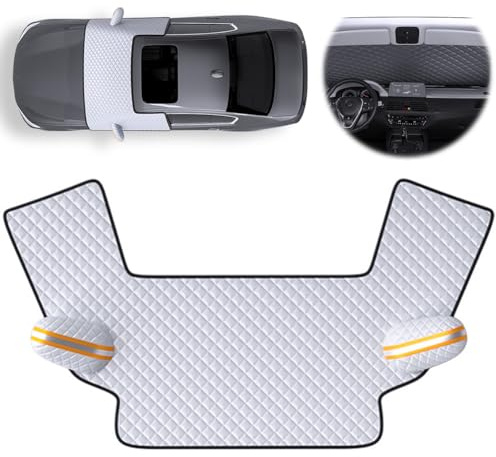 DASIAUTOEM Frontscheibenabdeckung Auto Winter, Windschutzscheibenabdeckung, Scheibenabdeckung Schneefest, Sonnensicher, Eisdich, Wasserdicht, Winddicht, Staubdicht, Frostsicher, Kratzfest, UV-Schutz