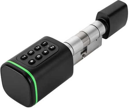 VonVVer Elektronisches Türschloss Haustür für Türen von 35-45mm Dicke Tür-Schließzylinder Haustür mit Zahlencode (Schwarz)