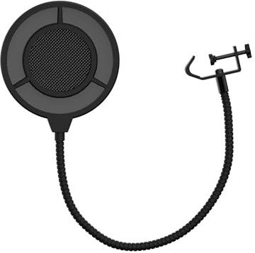 IXTECH Pop Filter For Microphone, Mic Pop Filter Mesh Isolation Shield Compatible With Blue Yeti And Any Other Mic, Dual Layered microphone pop filter shield with Flexible 360° Gooseneck Clip