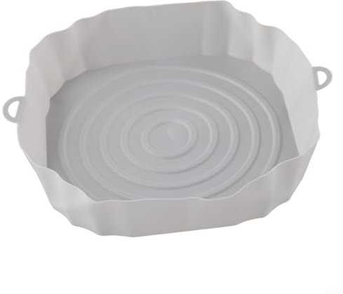Riduci l'accumulo di grasso con questa teglia riutilizzabile in silicone per la tua friggitrice ad aria (grigio)