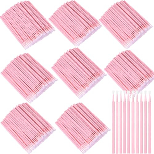 800 Stücke Micro Applikatoren Pinsel, Microbürsten Wimpernbuerste Wimpernverlängerung Pinsel für Wimpernverlängerung Make-Up, Dental und Oral (Lichtrosa)