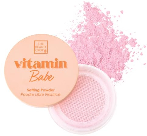 The Beauty Crop Vitamin Babe Setting Powder - Talc-Free Loose Powder for Flawless Finish - Pink Shade - 0.35 oz