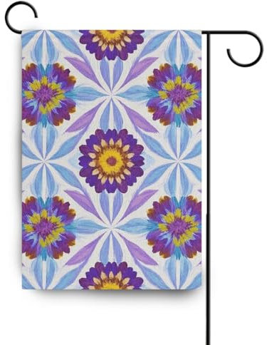 Banderas de oración de lavanda coloridas y vintage para decoración al aire libre, 28 x 40 pulgadas, doble cara