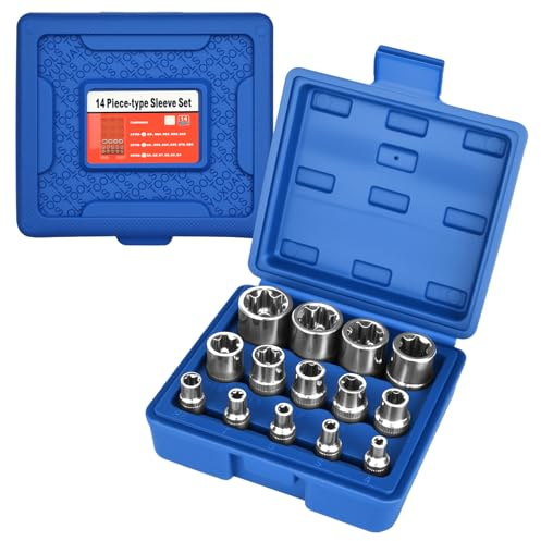 elthmpr Torx Nuss Set - 14tlg Außen Torx Nuss Set Steckschlüssel 1/4 3/8 1/2 E4-E24 aus CR-V