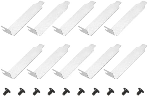 PATIKIL Copertura Slot PCI Filtro Polvere 8 X 1.9cm 10 Pz Piastra Di Bloccaggio Ventilazione Deflettore Staffa Espansione In Acciaio Con Vite Per Case PC Computer Argento